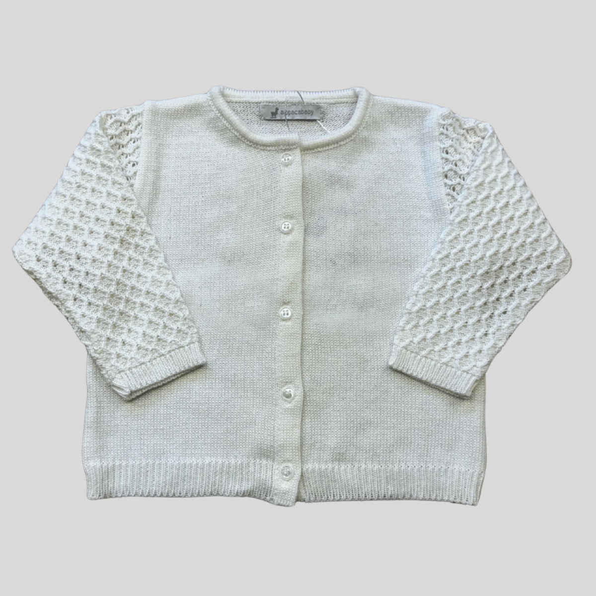 Casaquinho de Tricot favo de mel Branco