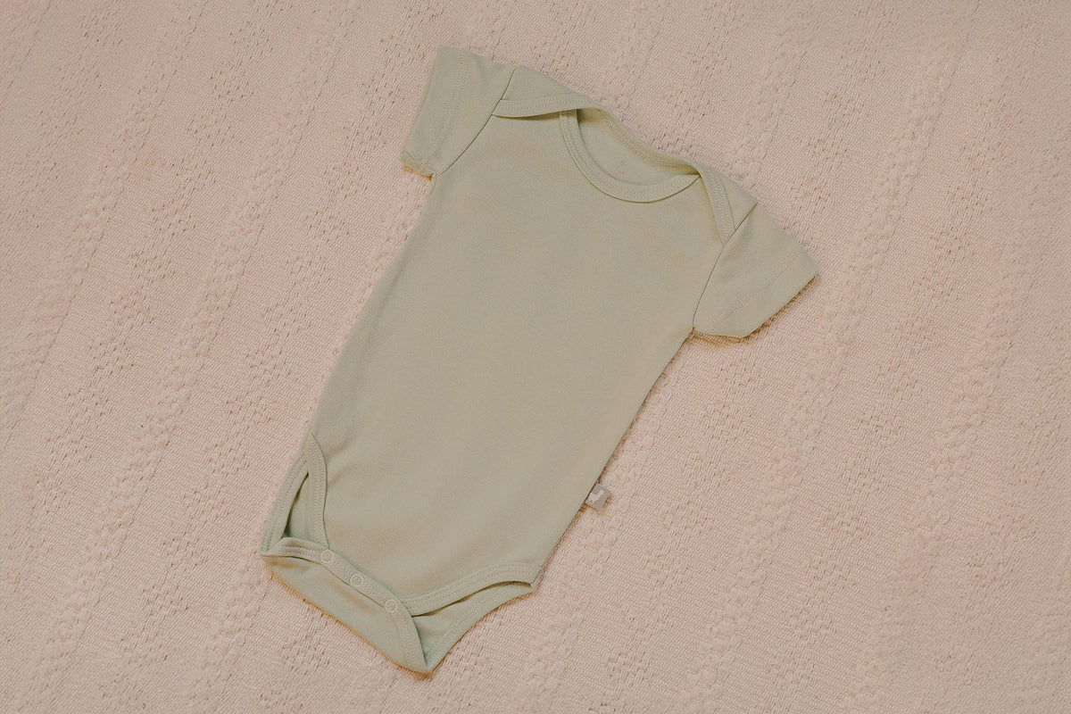 Body Basic Manga Curta Verde Menta Algodão Egípcio