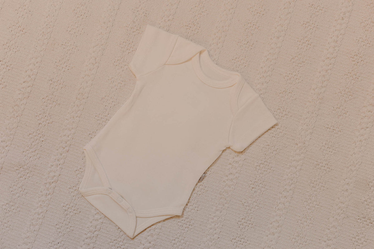 Body Basic Manga Curta Off White Algodão Egípcio