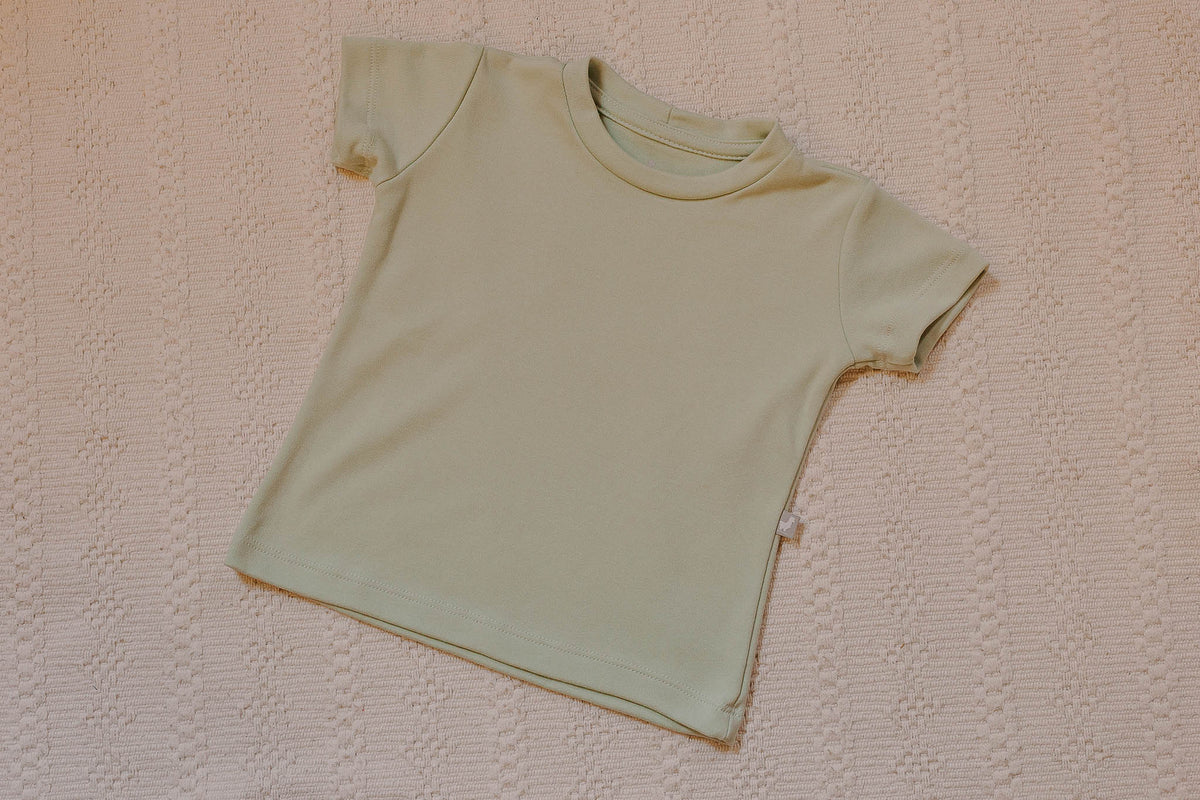 Camiseta Basic Manga Curta Infantil Verde Menta Algodão Egípcio