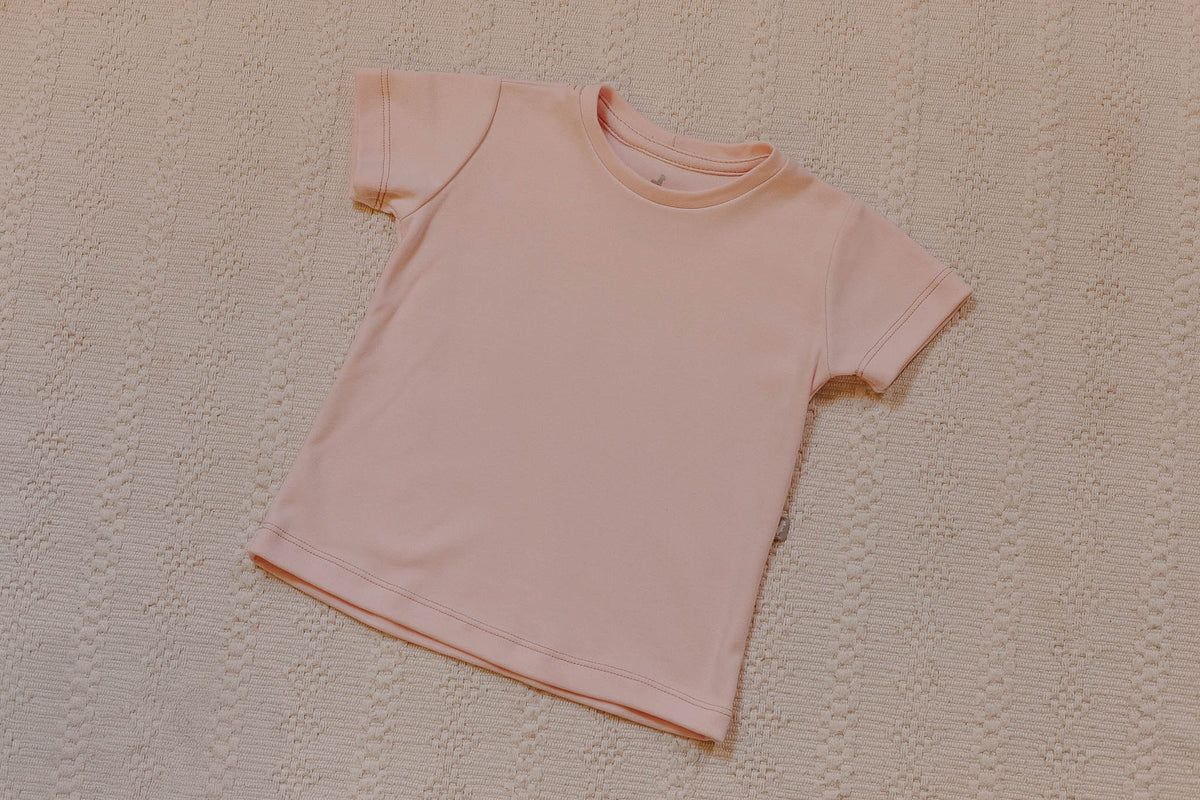 Camiseta Basic Manga Curta Infantil Rosa Flamingo Algodão Egípcio