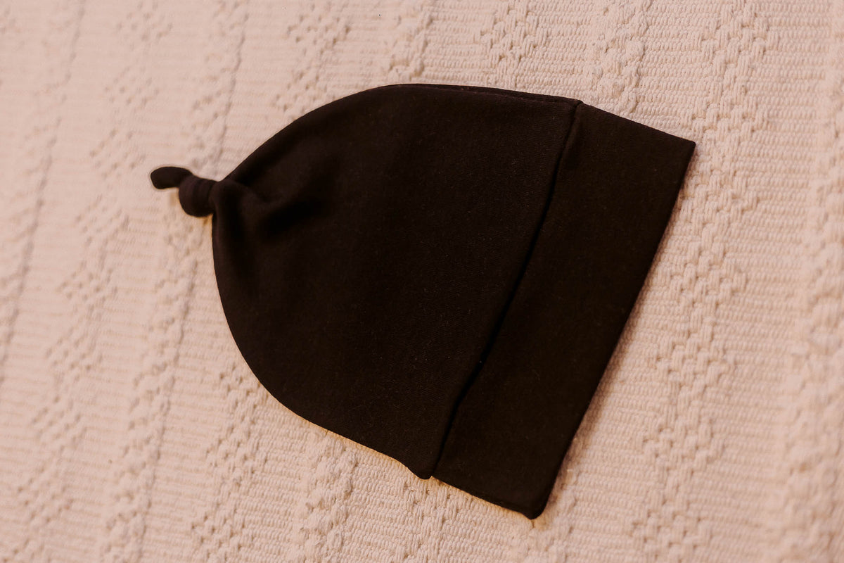 Touca Infantil Nó Preto Algodão Egípcio