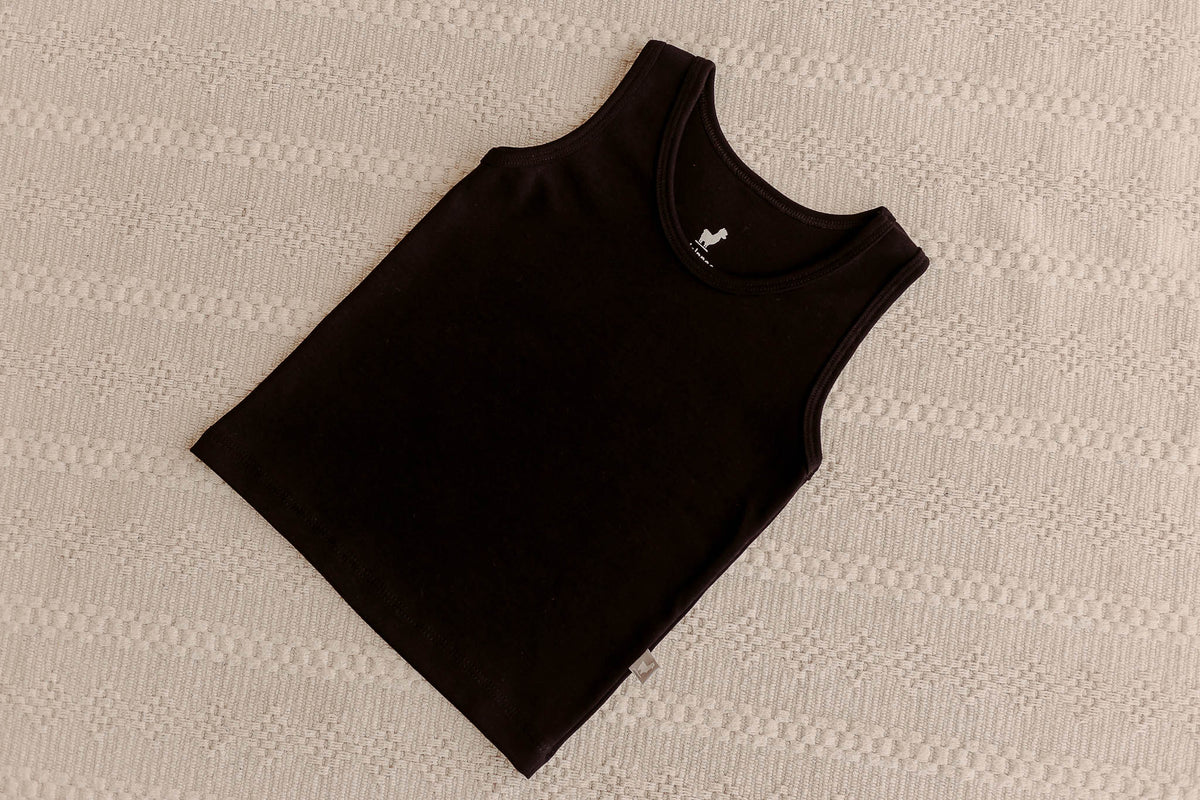 Camiseta Regata Infantil Preto Algodão Egípcio