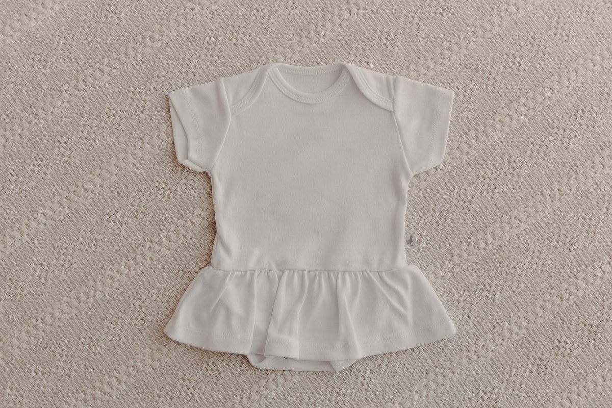 Body Vestido Manga Curta Branco