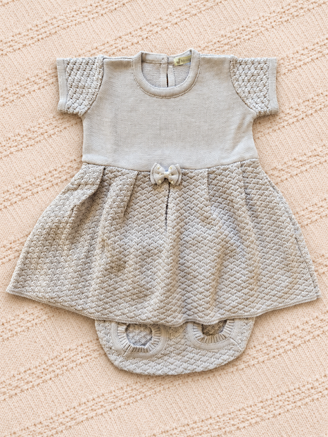 Vestido Tricot Lilás Plissado