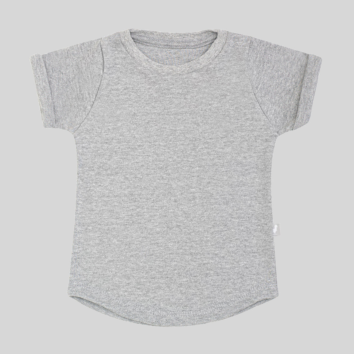 Camiseta Infantil Manga Curta Algodão Egípcio Long Cinza