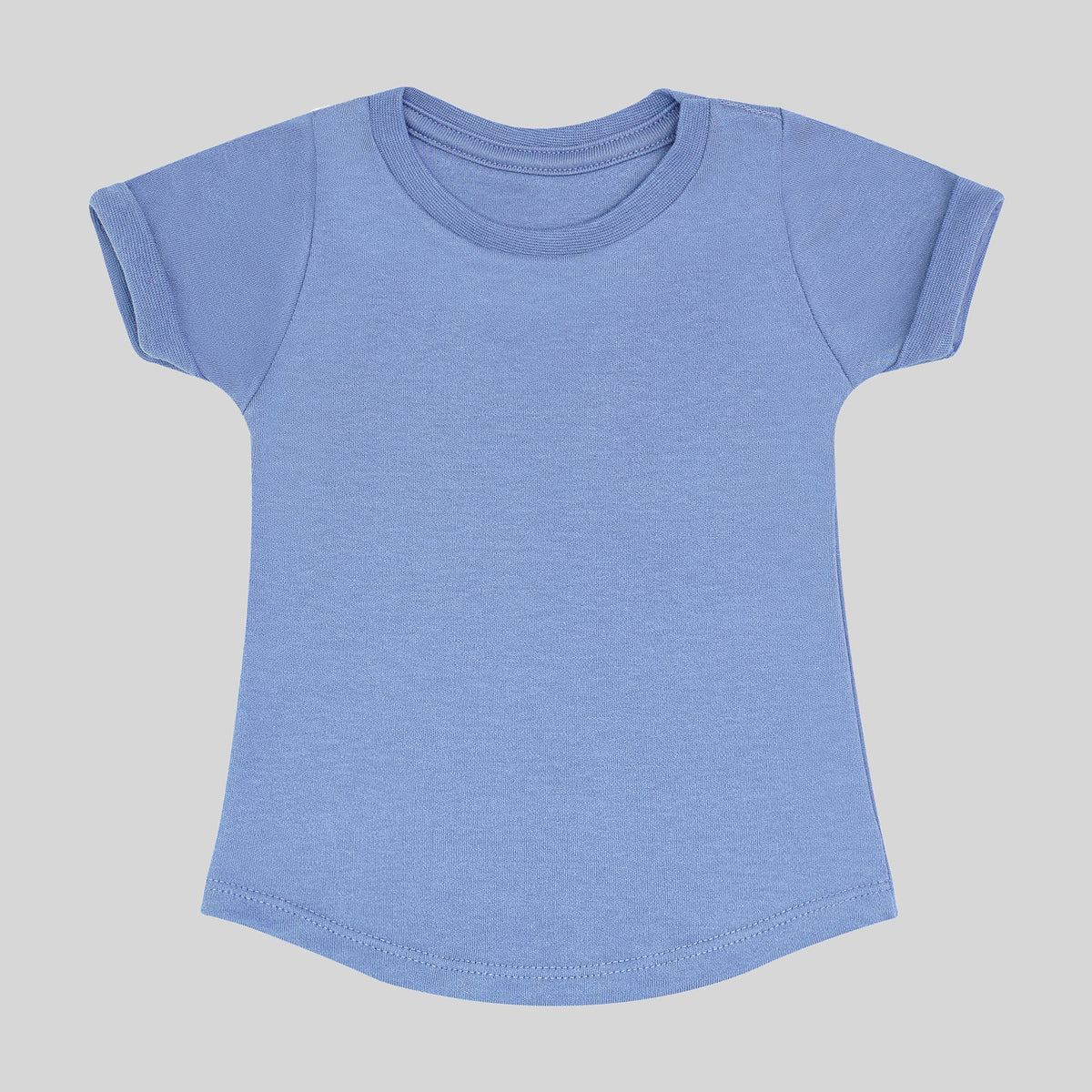 Camiseta Infantil Manga Curta Algodão Egípcio Long Azul Royal
