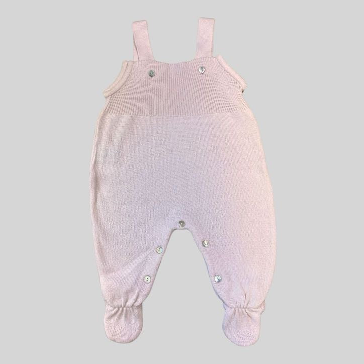 salopete Tricot Rosa Bebê