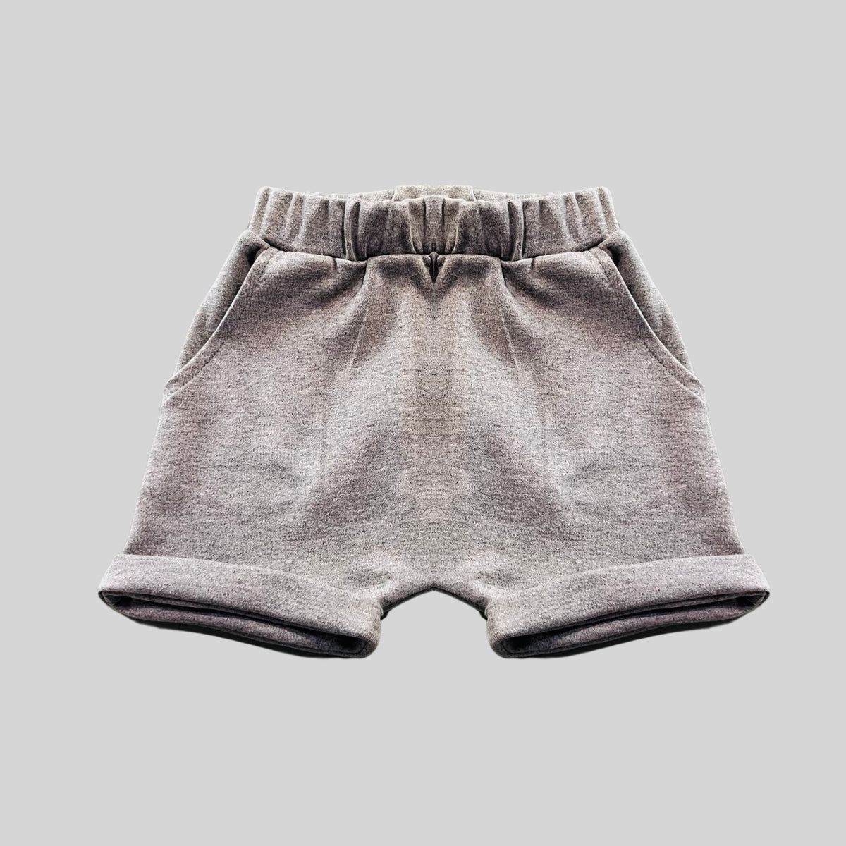 Bermuda Infantil Bolso Cinza Algodão Egípcio