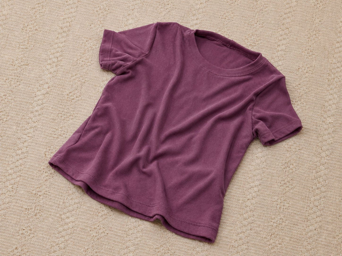 Camiseta Basic Manga Curta Infantil Bordo Algodão Egípcio