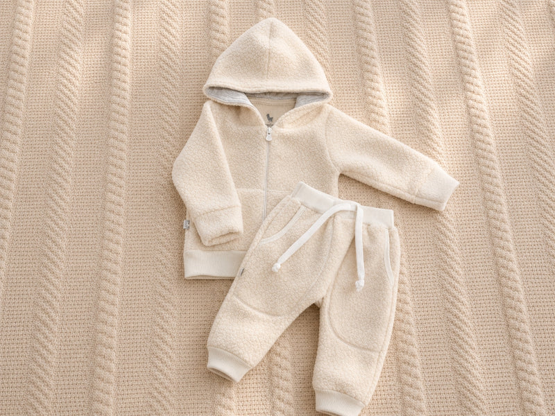 Conjunto Casaco e Calça Sherpa Marfim