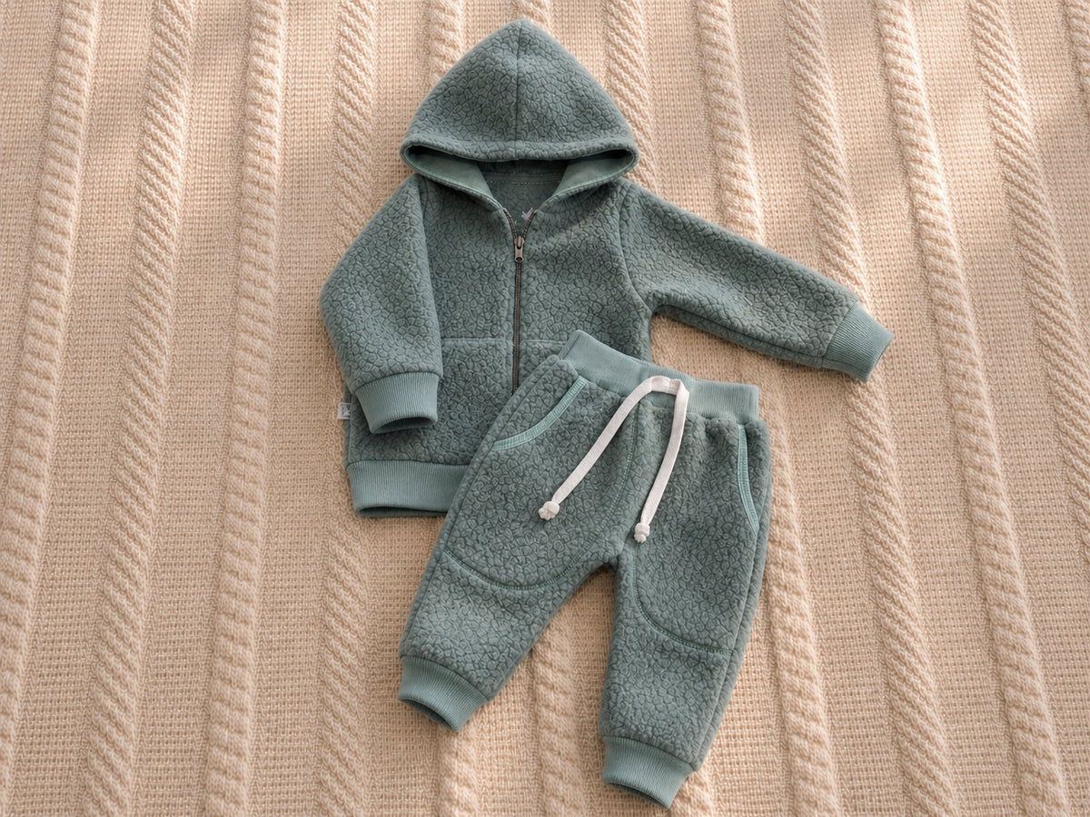 Conjunto Casaco e Calça Sherpa Verde