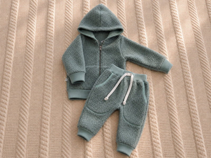 Conjunto Casaco e Calça Sherpa Verde