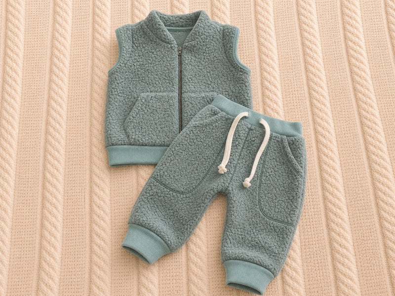 Conjunto Colete e Calça Sherpa Verde