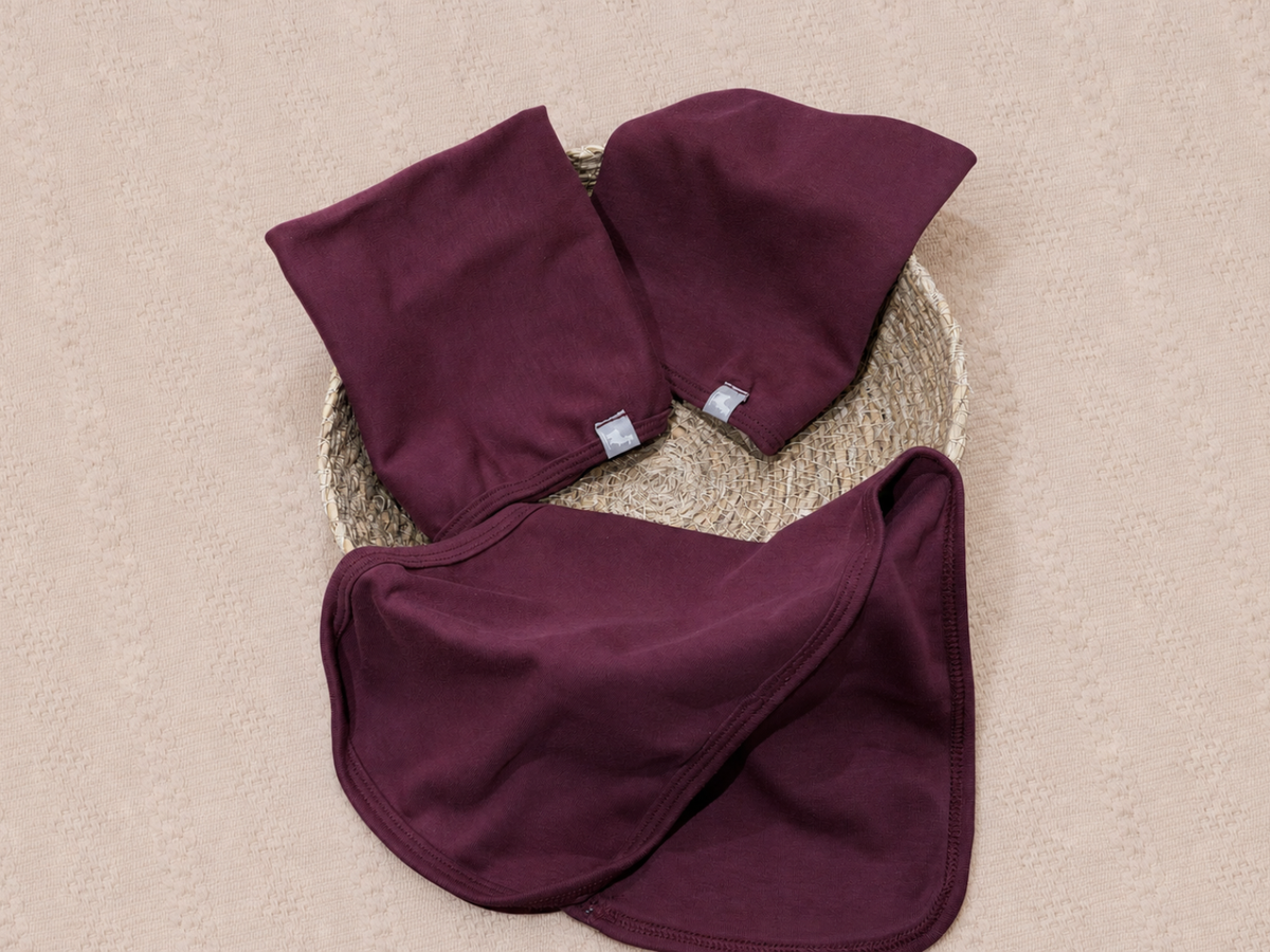 Kit Babita Bordo Algodão Egipcio