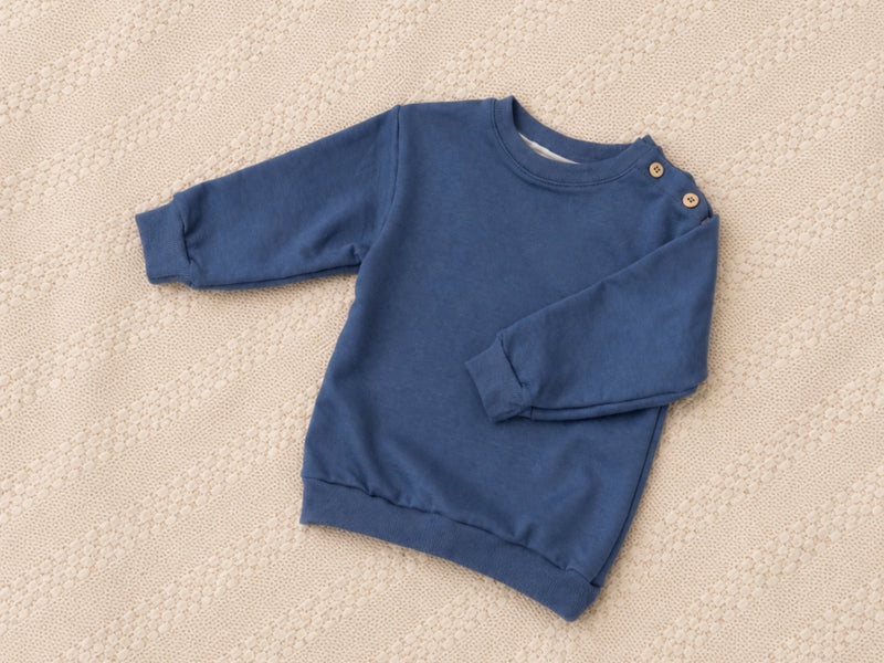 Conjunto Moletom Azul índigo com Botões