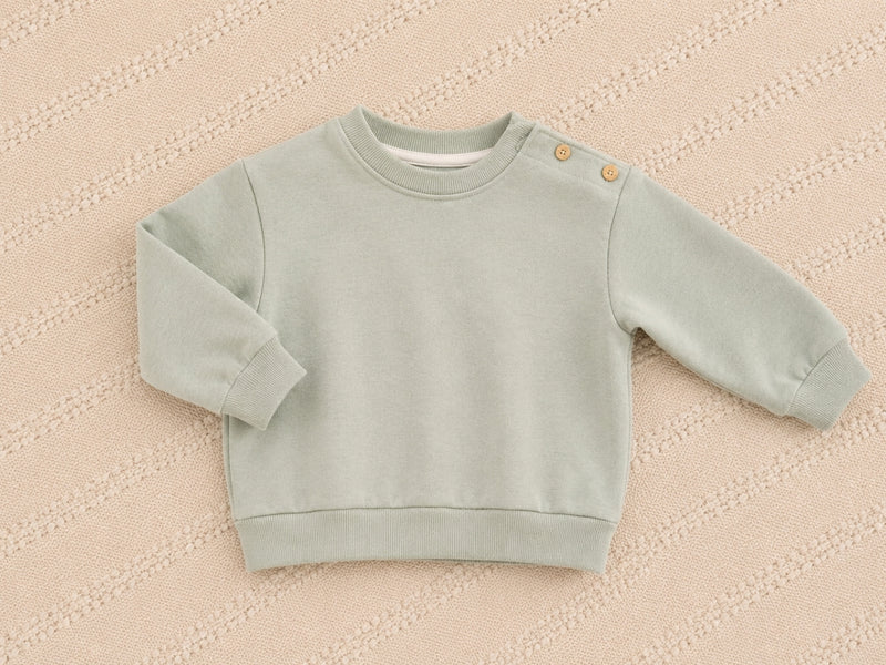 Conjunto Moletom Verde sálvia com Botões