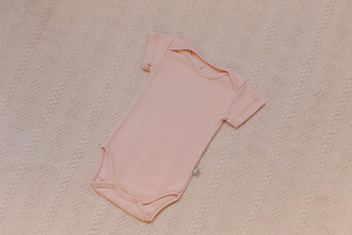 Body Basic Manga Curta Rosa Flamingo Algodão Egípcio