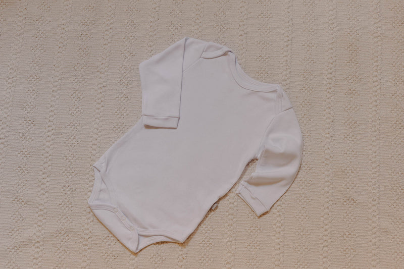 Body Basic Manga Longa Branco Algodão Egípcio