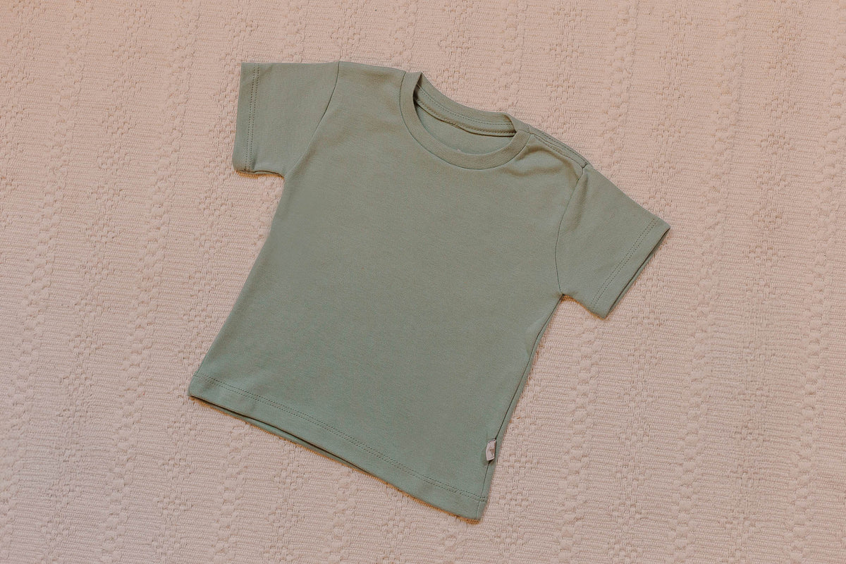 Camiseta Basic Manga Curta Infantil Pistache Algodão Egípcio