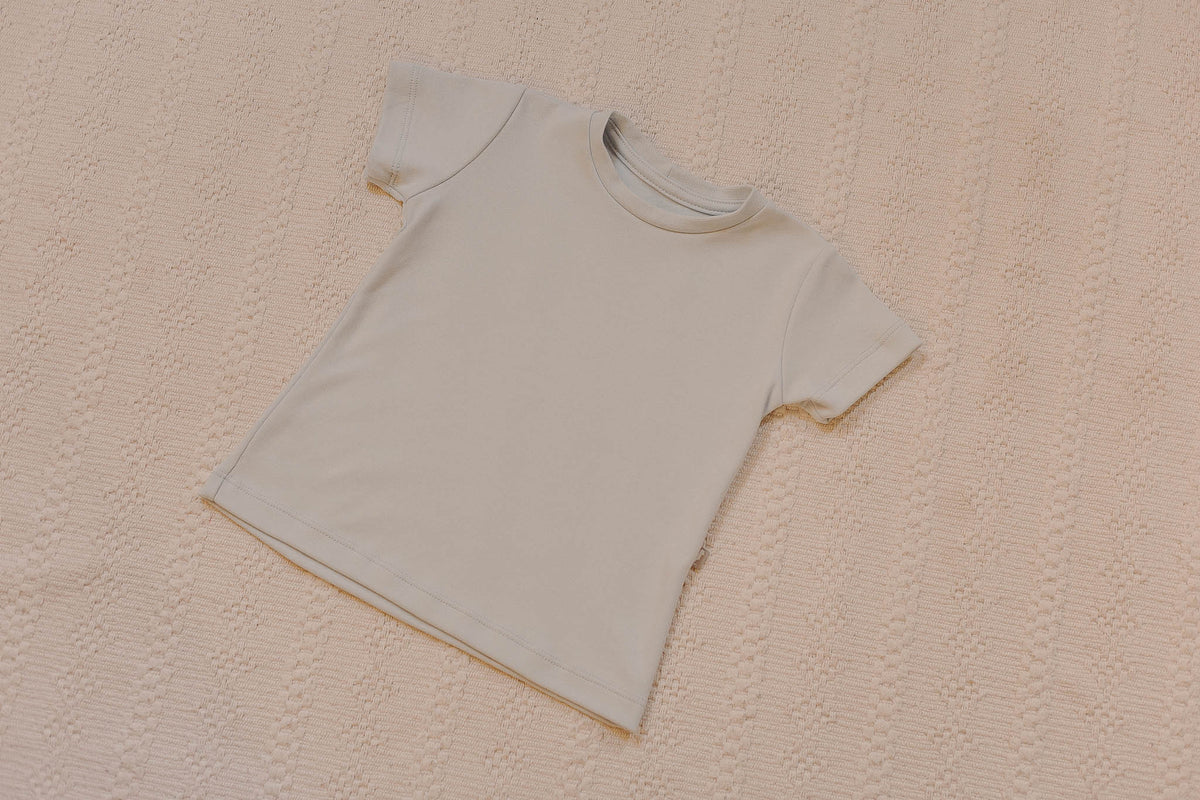 Camiseta Basic Manga Curta Infantil Azul Céu Algodão Egípcio