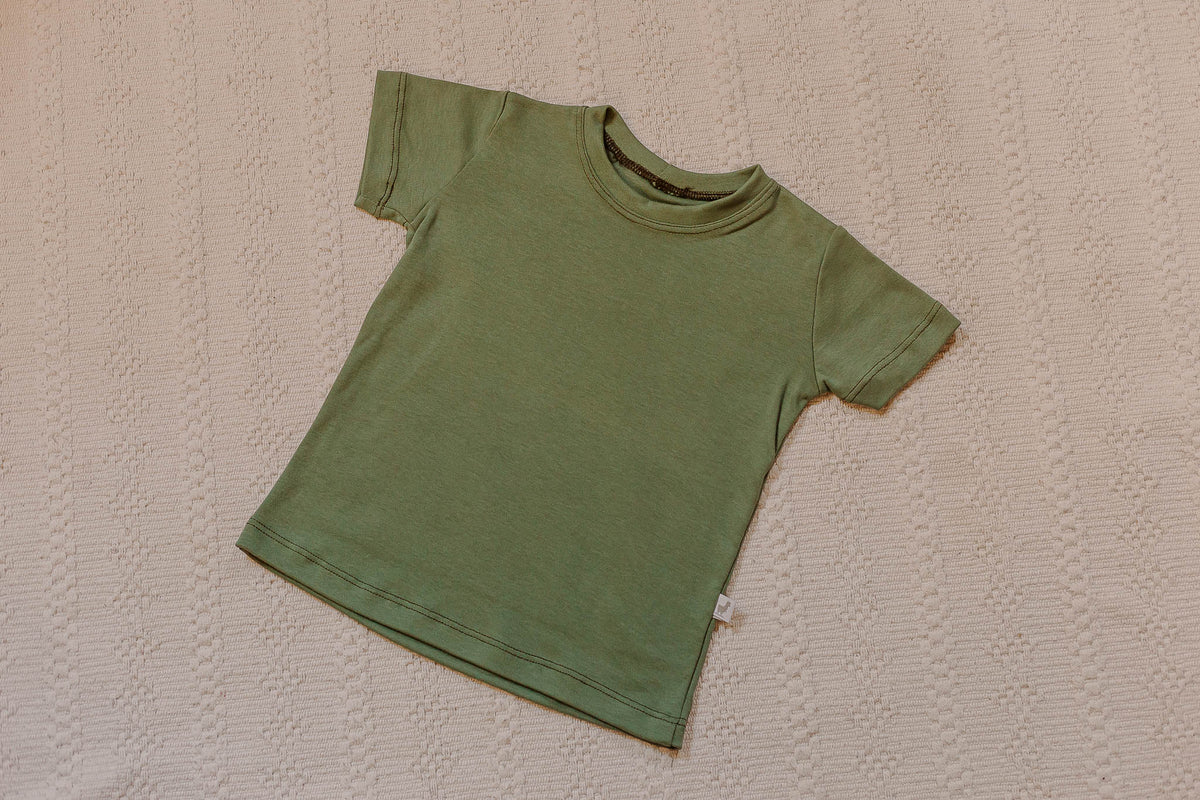 Camiseta Basic Manga Curta Infantil Verde Algodão Egípcio