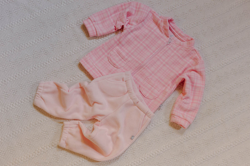 Casaco Soft Xadrez Rosa