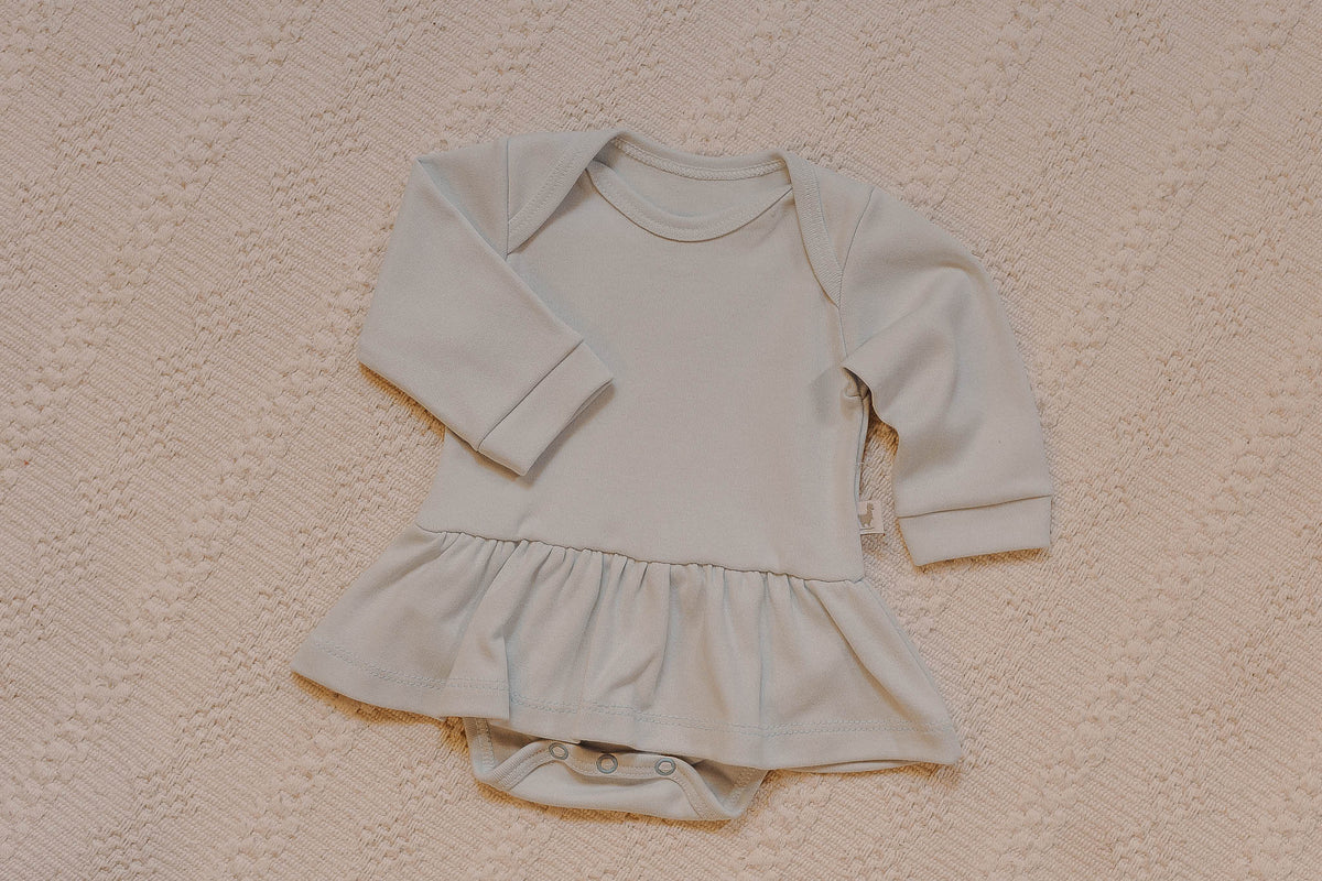 Body Vestido Manga Longa Céu