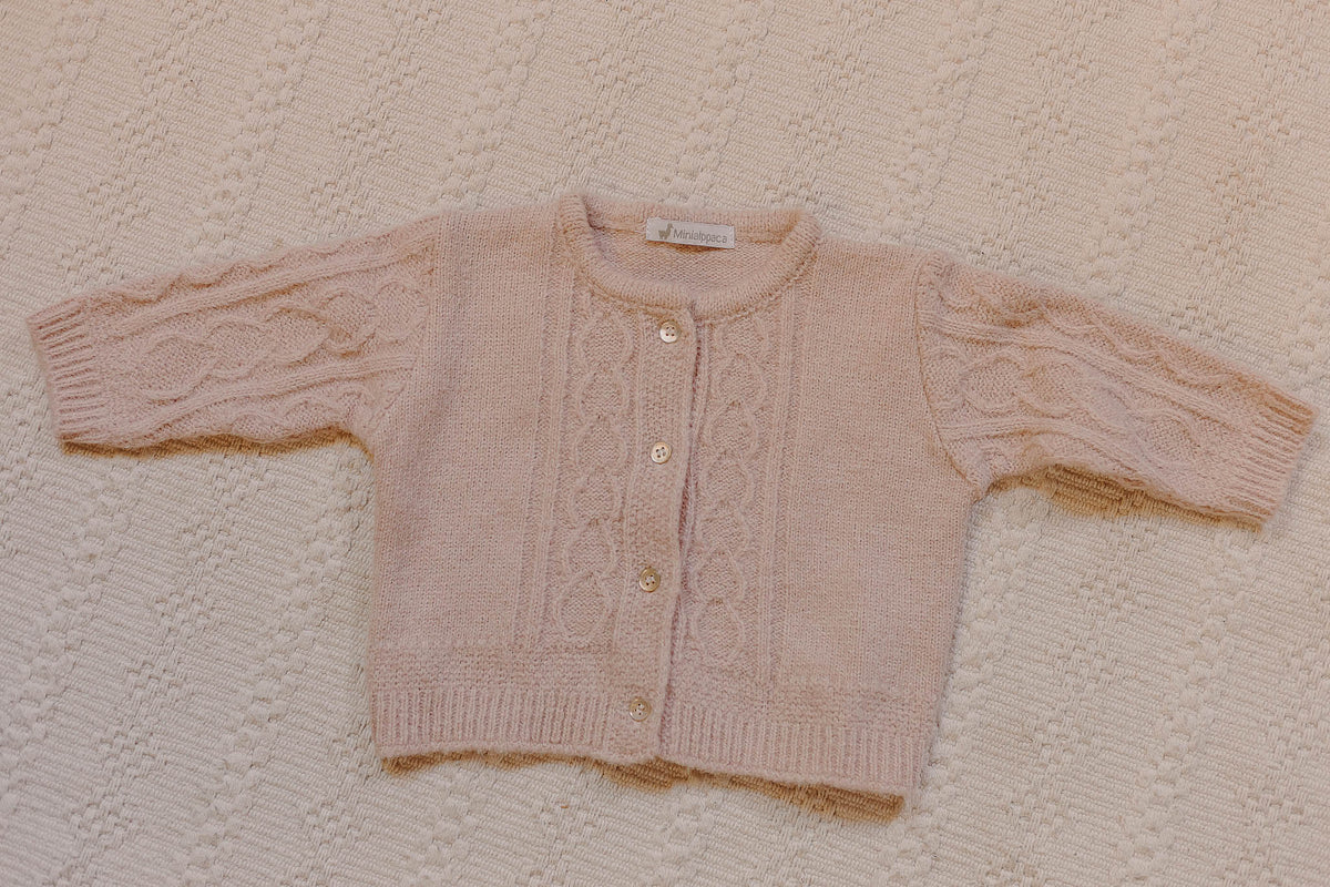 Casaquinho de Tricot Trança Rosa