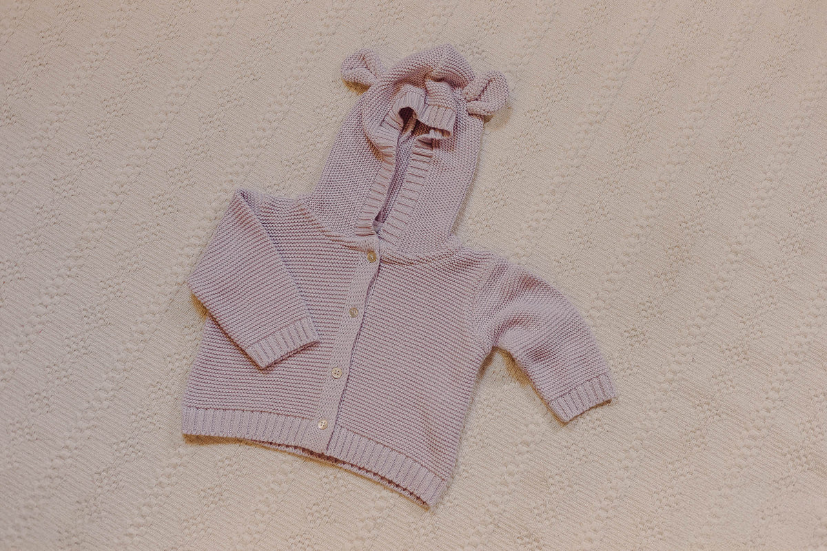 Casaquinho de Tricot Ursinho Lilás