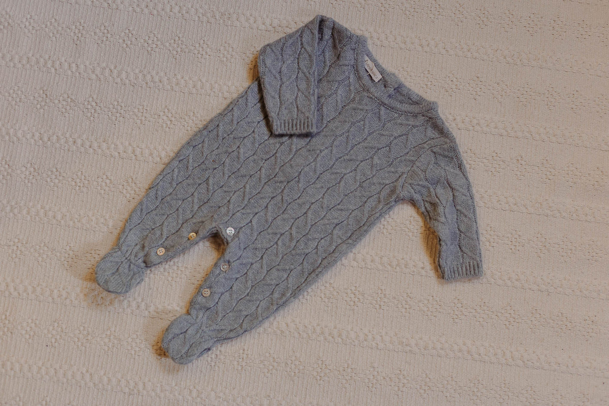 Macacão Tricot Trança Azul