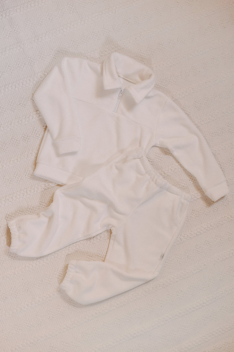 Conjunto Blusão e Calça Micro Soft Jacquard Branco