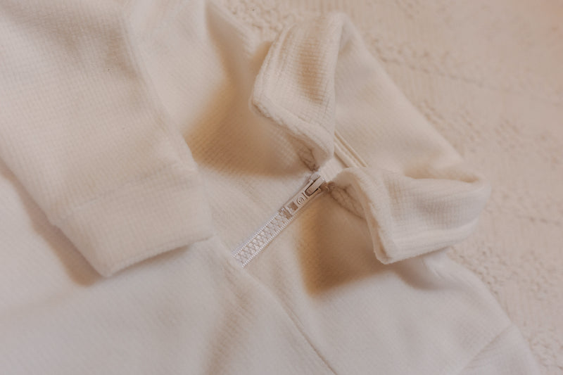 Conjunto Blusão e Calça Micro Soft Jacquard Branco