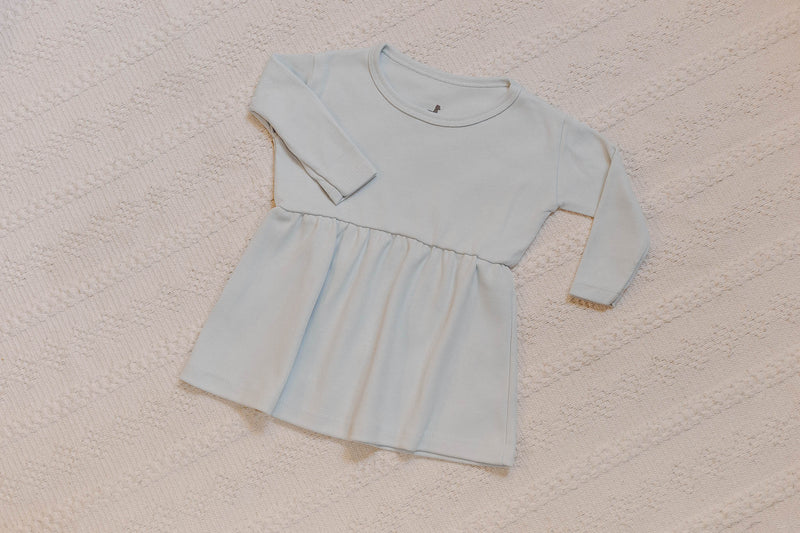 Vestido Manga Longa Céu Algodão Egípcio