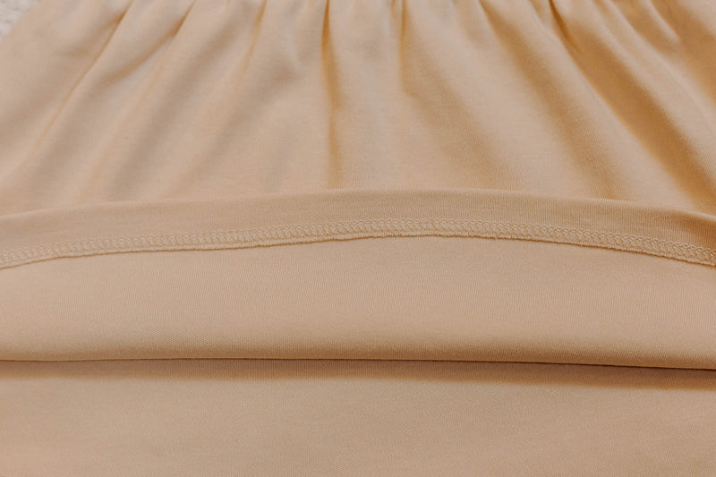 Vestido Manga Curta Amêndoas Algodão Egípcio