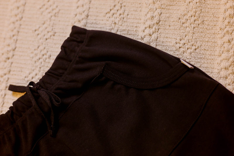 Calça Saruel Bolso Preto Algodão Egípcio