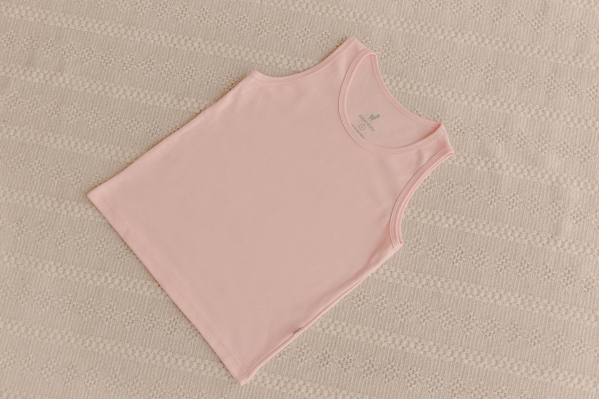Camiseta Regata Infantil Rosa Bebê Algodão Egípcio
