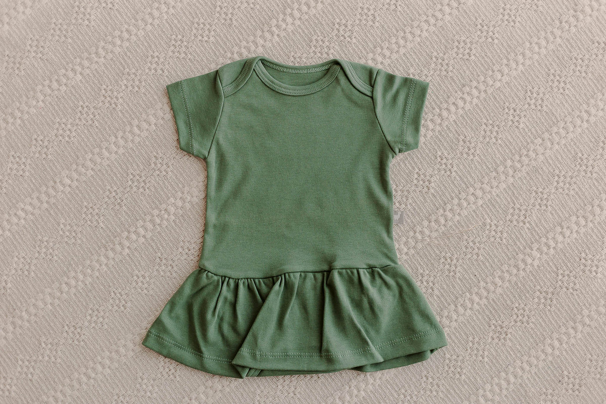 Body Vestido Manga Curta Verde
