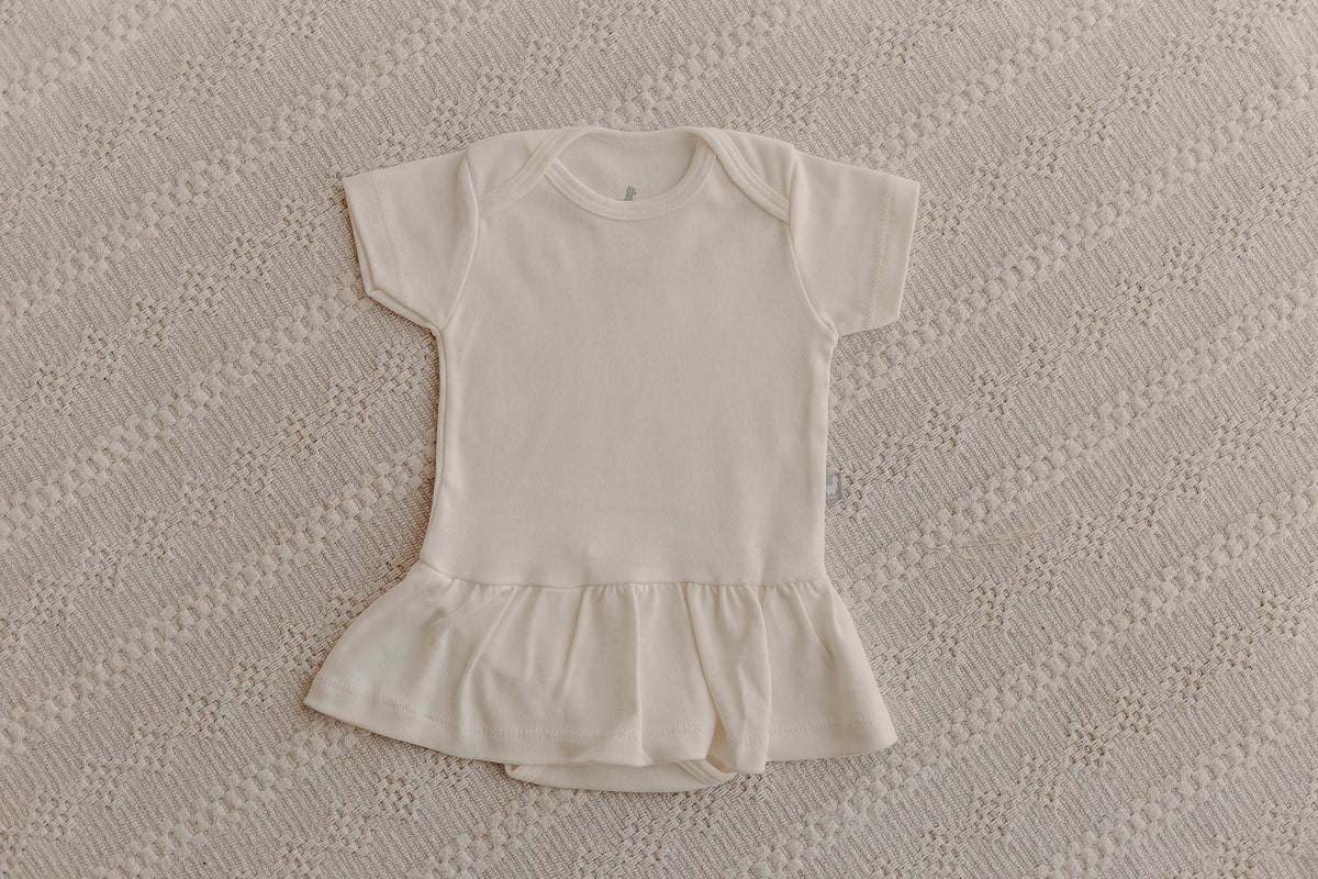 Body Vestido Manga Curta Off White