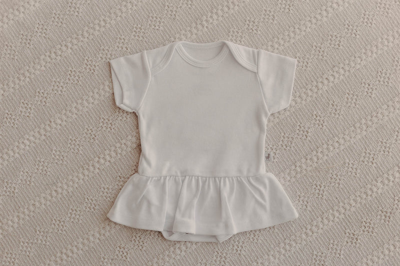 Body Vestido Manga Curta Branco