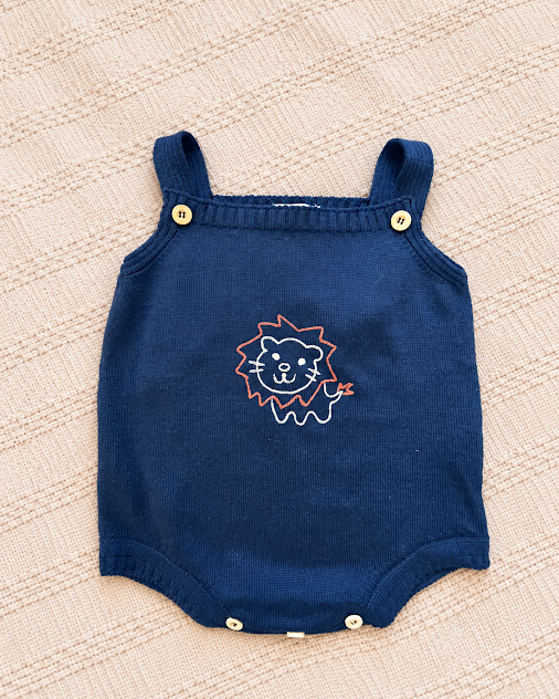 Romper Leão Azul Marinho