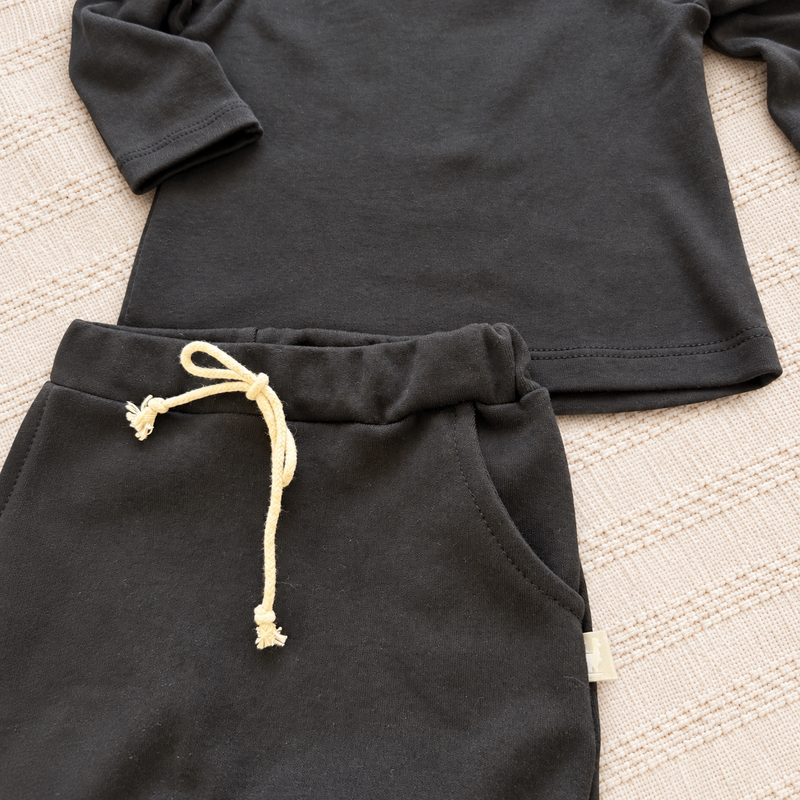 Conjunto Camiseta e Calça Algodão Egípcio Preto