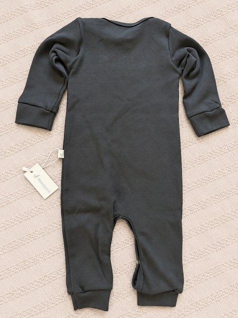 Macacão Manga Longa Infantil Algodão Egípcio Preto