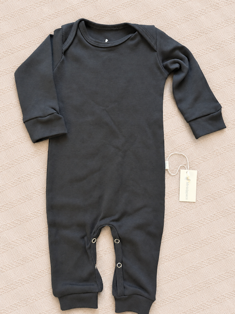 Macacão Manga Longa Infantil Algodão Egípcio Preto