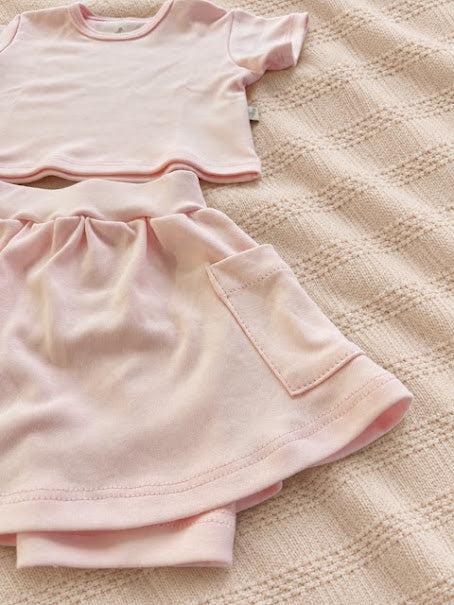 Conjunto Cropped e Short Rosa