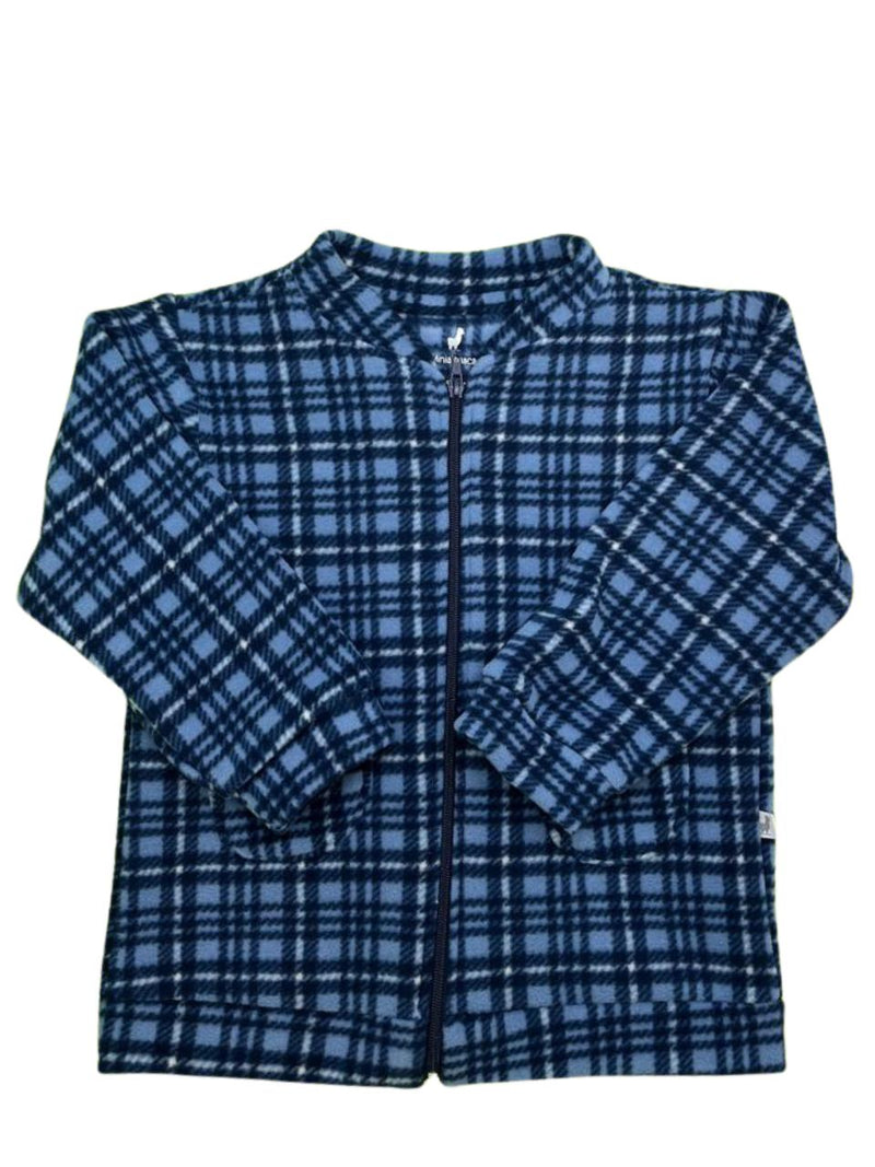casaco soft xadrez azul marinho com azul