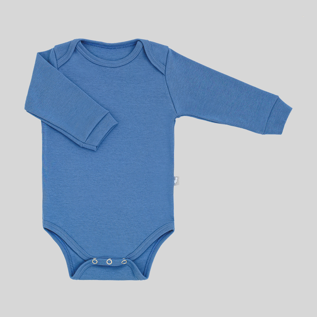 Body Manga Longa Algodão Egípcio Azul Royal