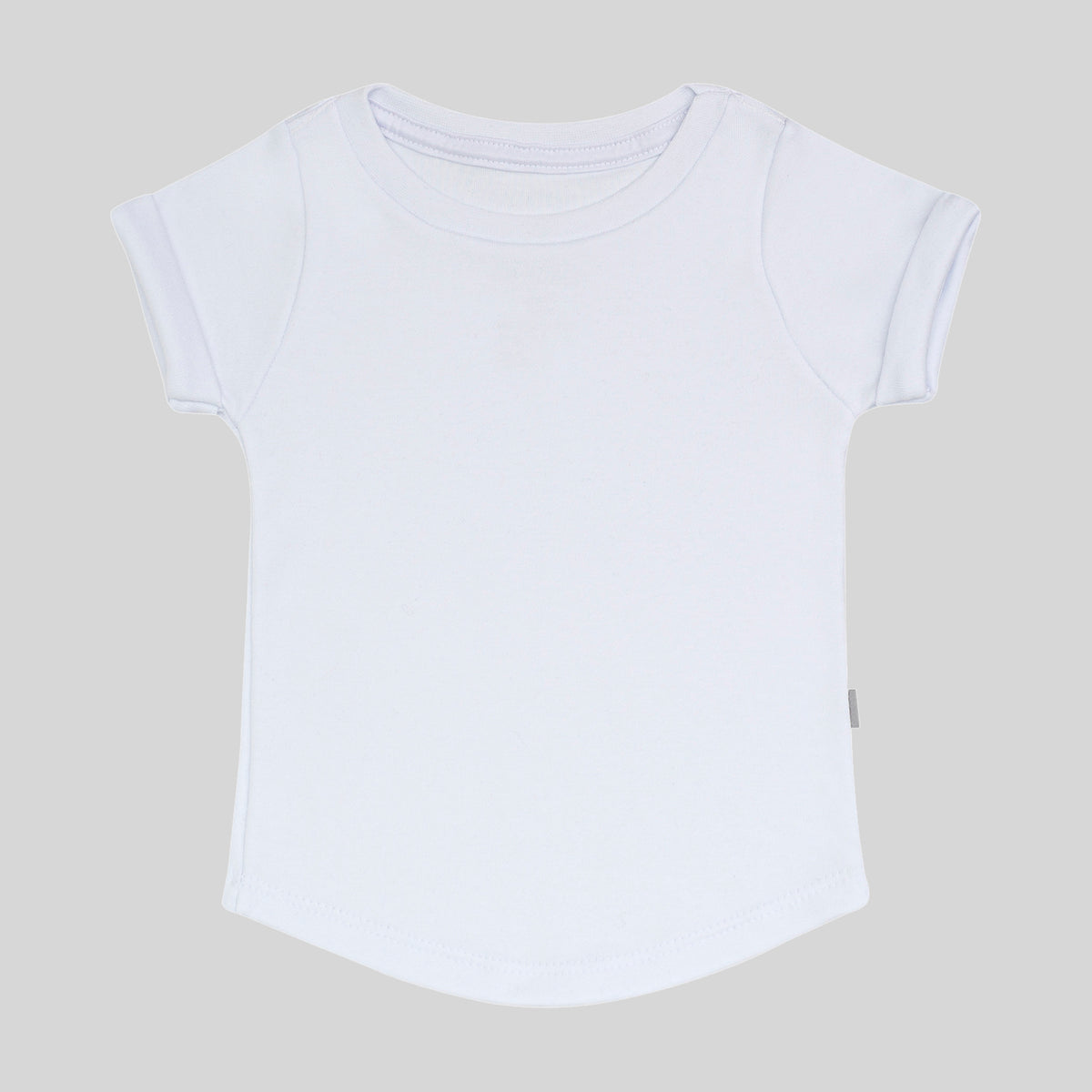 Camiseta Infantil Manga Curta Algodão Egípcio Long Branca