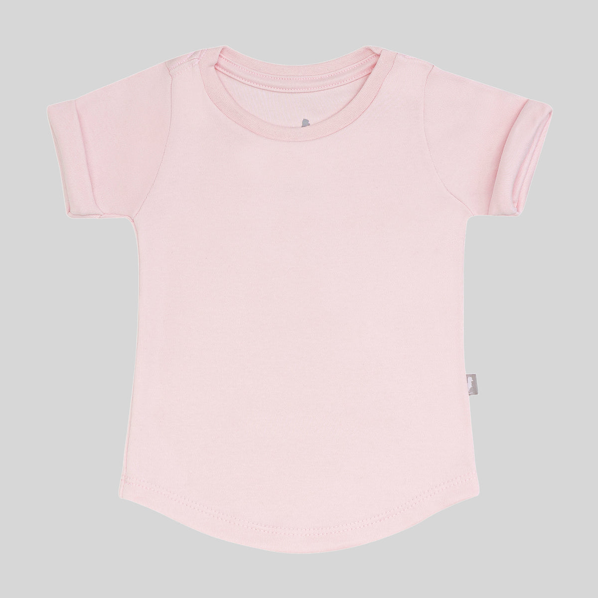 Camiseta Infantil Manga Curta Algodão Egípcio Long Rosa Bebê