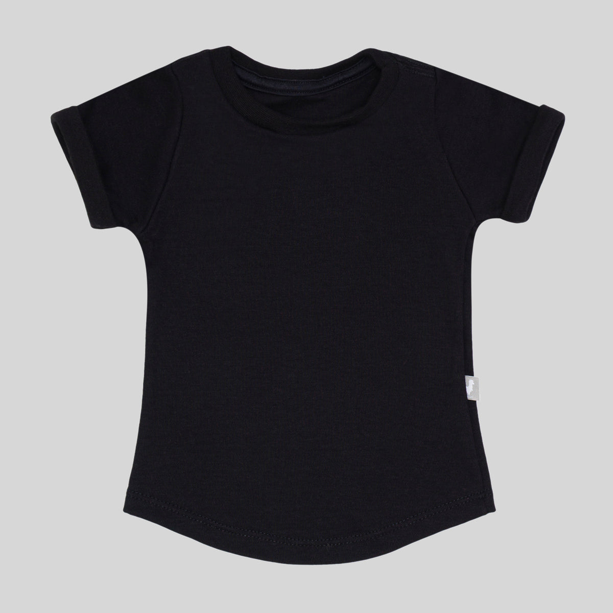Camiseta Infantil Manga Curta Algodão Egípcio Long Preta